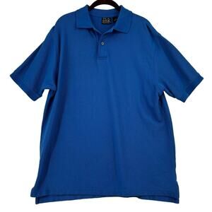 Jos A Bank Polo Shirt Mens Size L Blue Traveler's Collection Cotton Texture Knit